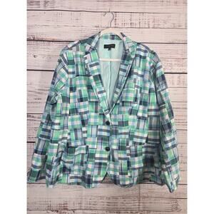 Talbots Women's plus Patchwork Blazer jacket Multicolor Madra Style size 20W